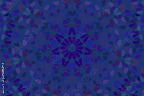 Abstract geometrical colorful dynamic stone mosaic landing page background - hypnotic floral circular psychedelic vector graphic design