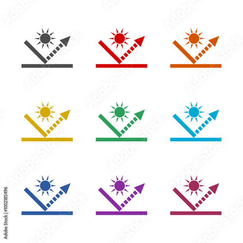 Anti glare icon isolated on white background. Set icons colorful
