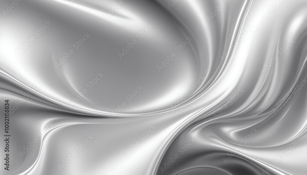 A fluid, liquid metal background in soft silver and white hues, with smooth, flowing shapes that have a glossy, reflective surface A fluid, liquid metal background in soft silver and white hues, with smooth, flowing shapes that have a glossy, reflective surface