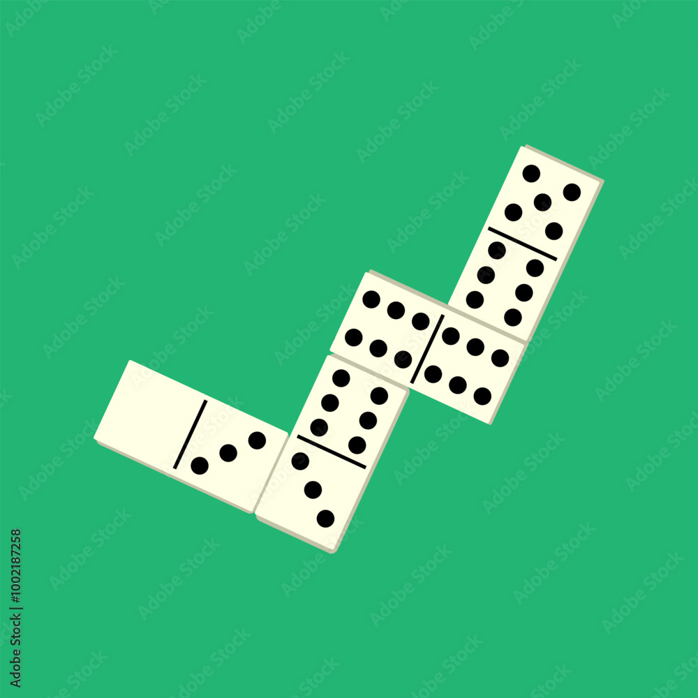 Domino tiles. Classic dominoes, domino's pictogram. Playing, parts of game full bones tiles