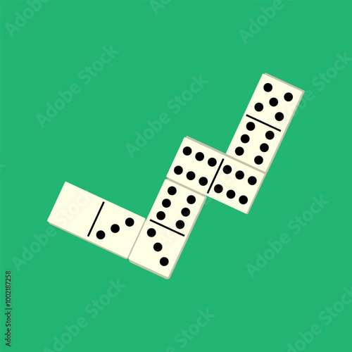 Obraz na płótnie Domino tiles. Classic dominoes, domino's pictogram. Playing, parts of game full bones tiles w salonie