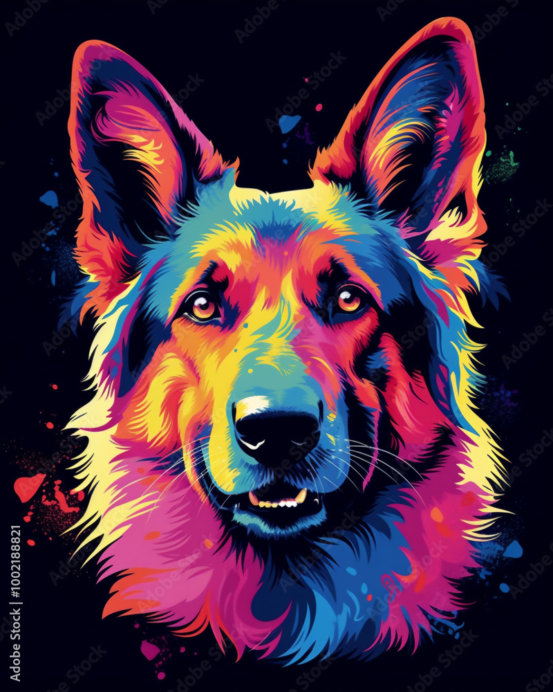 A multicolor german shepherd that creates a stunning Puppy Prints as a gift A multicolor german shepherd that creates a stunning Puppy Prints as a gift