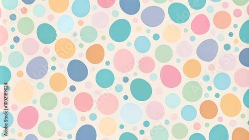 Colorful abstract pattern with playful circles in pastel shades on a light background