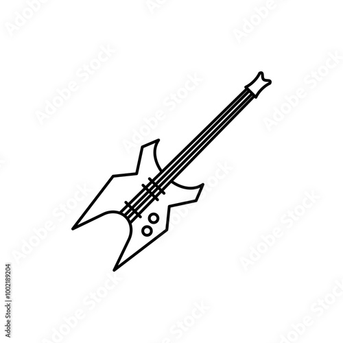 Modern electric guitar icon