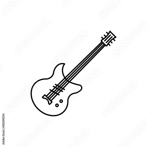Electric bass guitar icon