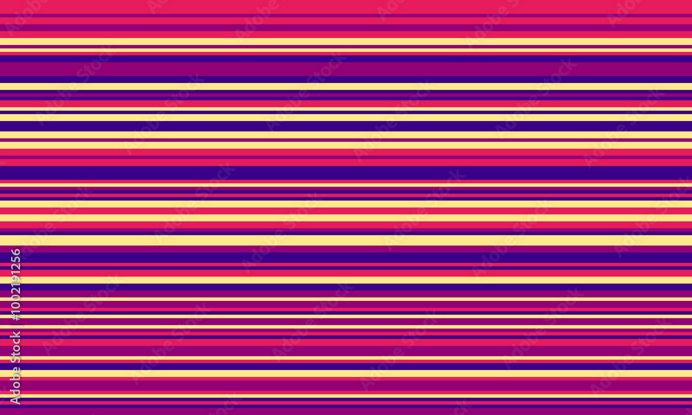Obraz premium Geometric stripes seamless vector pattern with horizontal lines in varied colours, creating an abstract background. Ideal for textile design, wallpaper, or graphic prints.