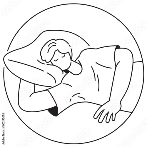 day dreaming men line illustration