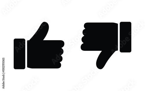 Like and dislike icons set. Thumbs up and thumbs down Vector