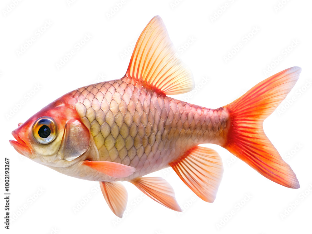 Rosy Barb (fish) swimming, isolated on a transparent background Rosy Barb (fish) swimming, isolated on a transparent background