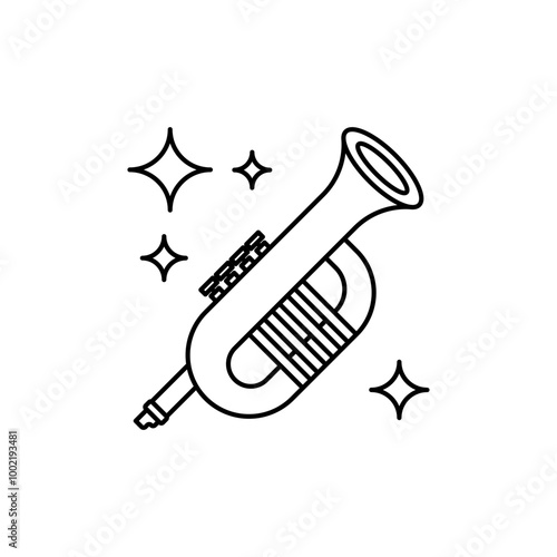 Trumpet icon, Wind Instrument