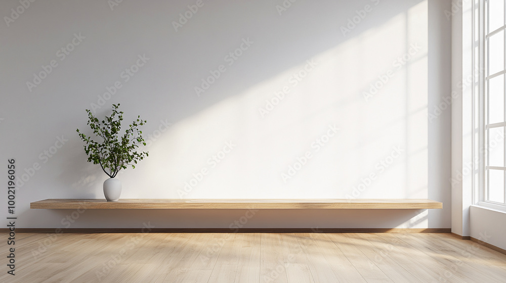 Interior mock up. Empty living room with white wall window and wooden floor. Interior mock up. Empty living room with white wall window and wooden floor.