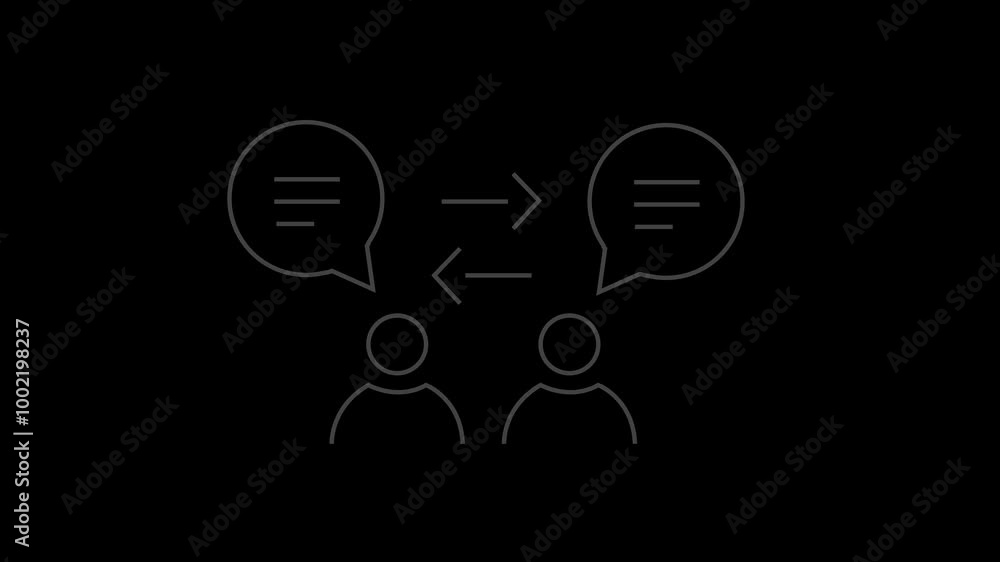 Business communication and lead generation icons. social network. contacts concept. two persons conversation line icon. 2d animated video clip. 4k size without background Business communication and lead generation icons. social network. contacts concept. two persons conversation line icon. 2d animated video clip. 4k size without background