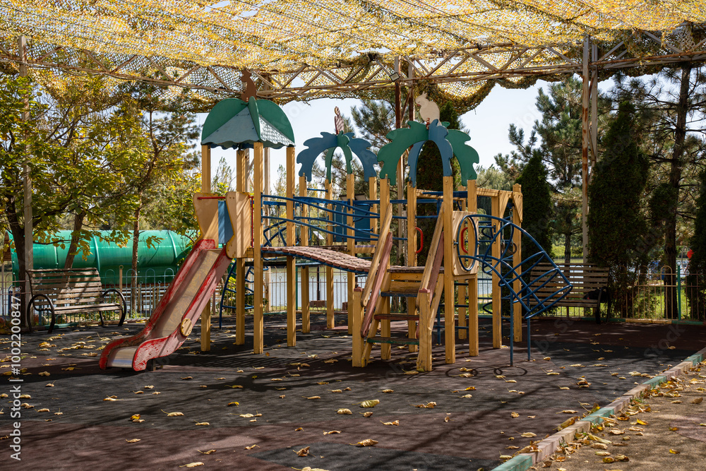 Recreation area in autumn, outdoor cinema, park for recreation, outdoor entertainment, cozy park Recreation area in autumn, outdoor cinema, park for recreation, outdoor entertainment, cozy park