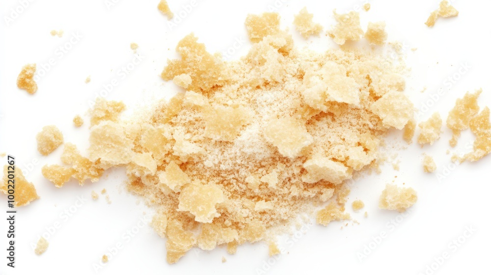 Crumbs Isolated. Scattered Bread Crumbs with Flour on White Background Crumbs Isolated. Scattered Bread Crumbs with Flour on White Background