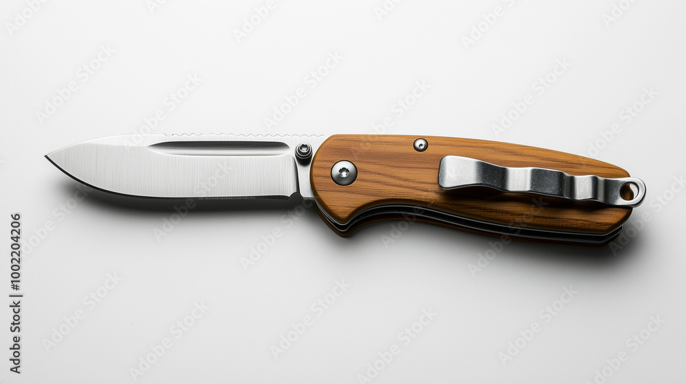 Close-up of a versatile camping knife with multiple tools ideal for outdoor activities and adventures in nature Close-up of a versatile camping knife with multiple tools ideal for outdoor activities and adventures in nature