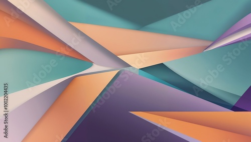 An abstract background featuring a seamless geometric pattern with soft gradients, vibrant colors like teal, orange, and purple, and smooth, flowing lines. 