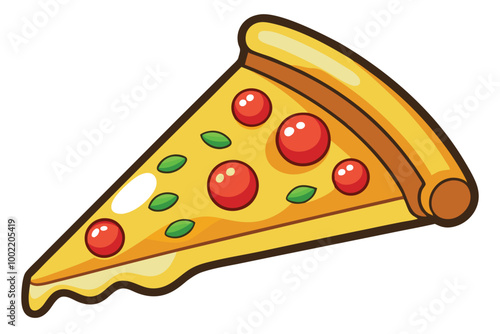 pizza slice illustration on white background.