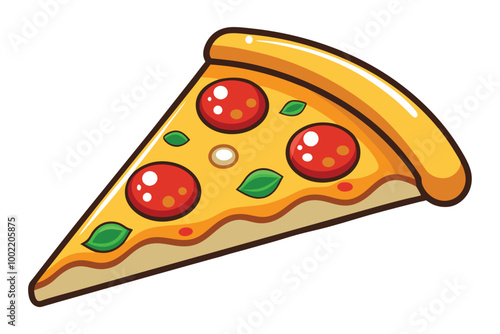 pizza slice illustration on white background.