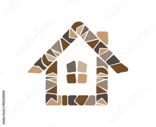Stone House Logo: Modern and Elegant Design. Stone home icon, logo, symbol, stone home logo vector design illustration