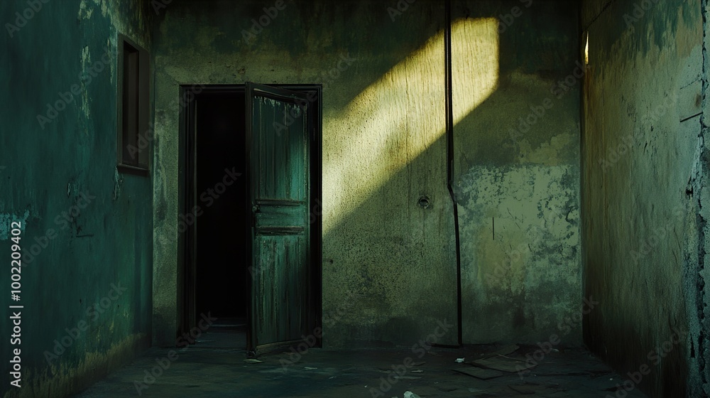 A Glimpse into the Past: An Abandoned Room with a Doorway A Glimpse into the Past: An Abandoned Room with a Doorway