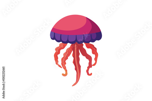 Cute Jelly Fish vector art illustration photo