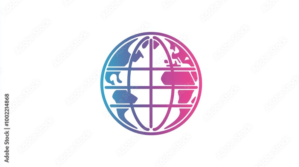 A worldwide icon designed with minimalist lines and curves, perfect for digital and print use. A worldwide icon designed with minimalist lines and curves, perfect for digital and print use.