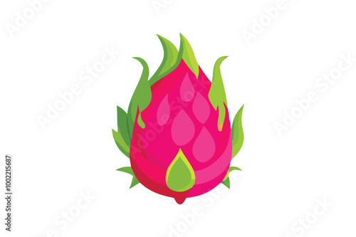  Cute Dragon Fruit vector art illustration