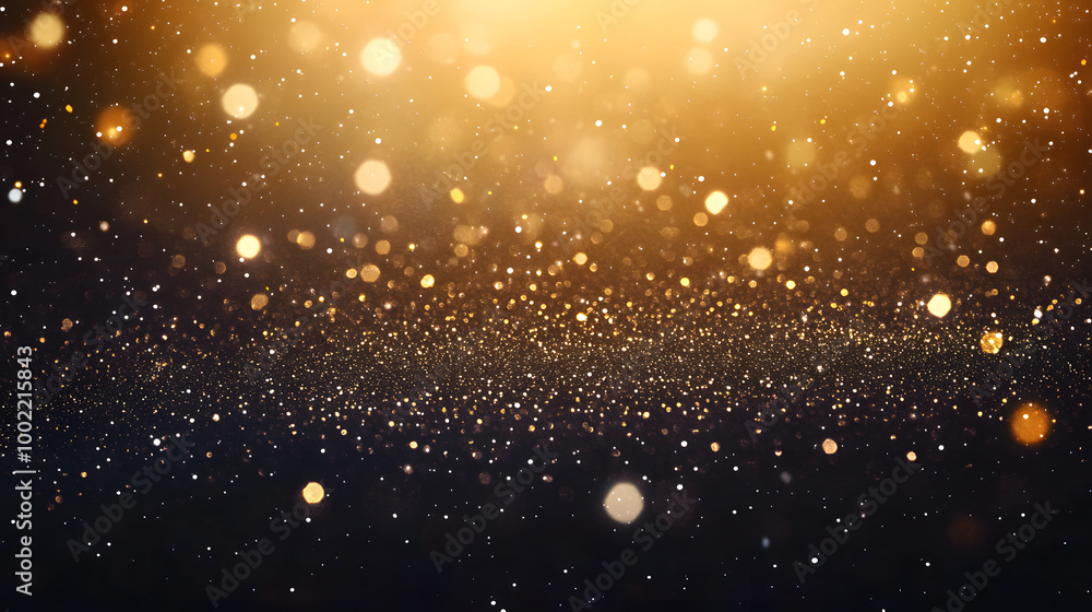 Obraz premium background of abstract glitter lights. gold and black. de focused