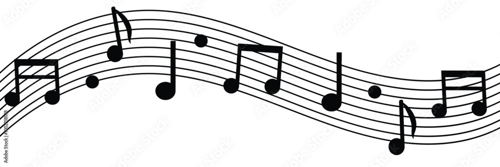Music notes background. Musical note with musical lines icon. Music notes and melody. Music notes background. Musical note with musical lines icon. Music notes and melody.