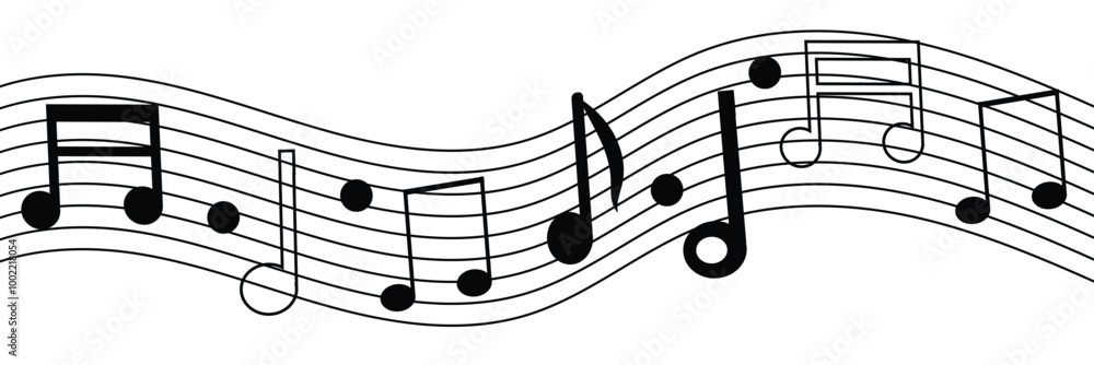 Music notes background. Musical note with musical lines icon. Music notes and melody. Music notes background. Musical note with musical lines icon. Music notes and melody.