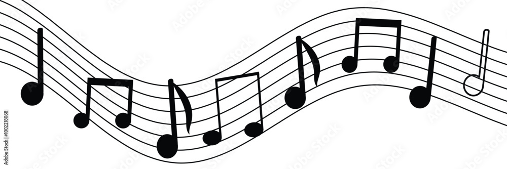 Music notes background. Musical note with musical lines icon. Music notes and melody. Music notes background. Musical note with musical lines icon. Music notes and melody.