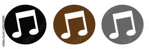 Music icon set. note music icon vector .