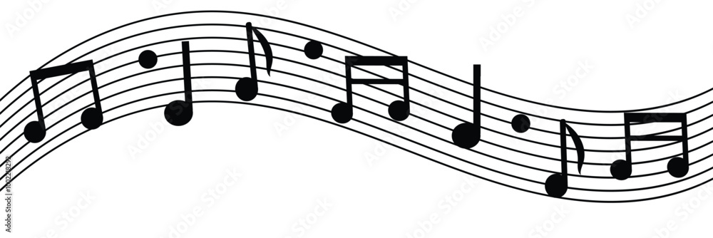 Music icon set. note music icon vector . Music icon set. note music icon vector .