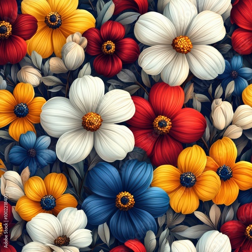 Wallpaper Mural background of flowers. vector Torontodigital.ca