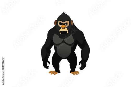  Cute Gorilla vector art illustration