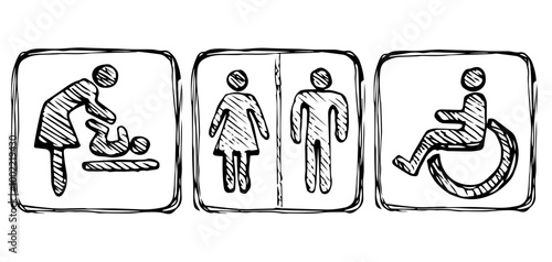 Toilet signs. Vector drawing icon