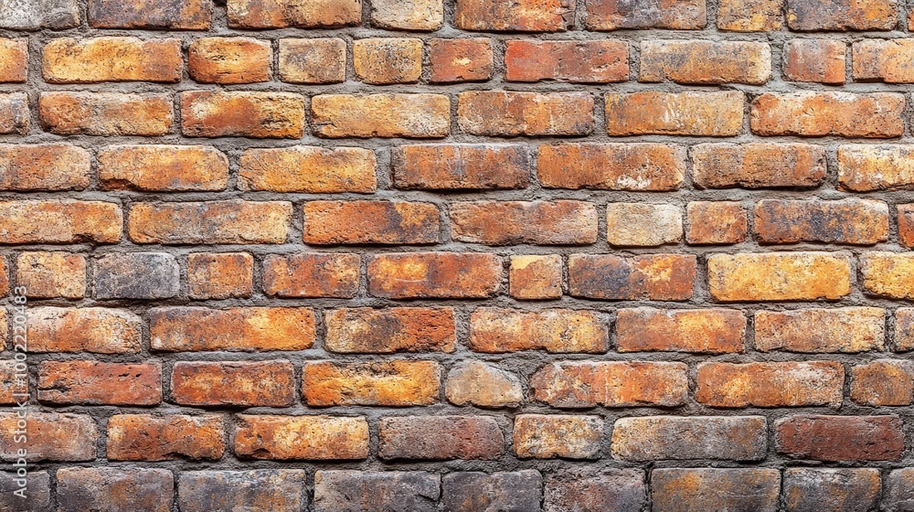 Obraz premium Old Red Brick Wall Background Panorama