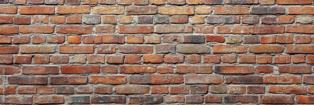 Naklejka premium Photorealistic Red Brick Wall Texture Background