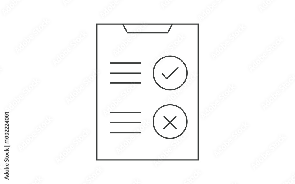 Document approval and rejection. clipboard with checklist tick mark and cross icon. office file stroke sign and symbol. graphic picture. high quality. illustration graphic vector design Document approval and rejection. clipboard with checklist tick mark and cross icon. office file stroke sign and symbol. graphic picture. high quality. illustration graphic vector design