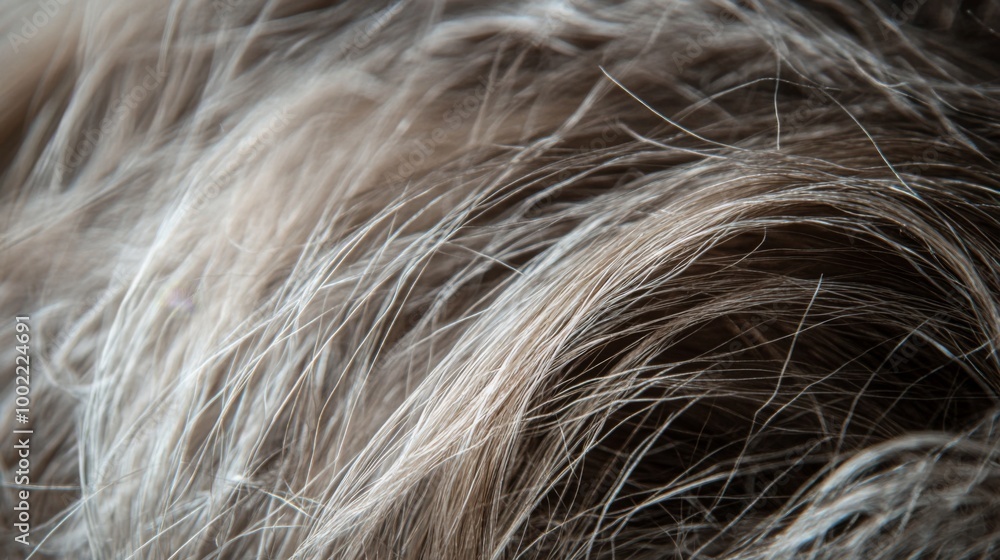 Fototapeta premium Close-up Macro Shot of Light Brown Hair Strands