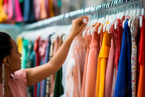 Clothing store using vibrant colors and design techniques based on color psychology to engage female shoppers