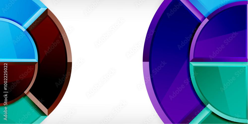 Abstract background - circles and round triangles with 3d effect. Vector Illustration For Wallpaper, Banner, Background, Card, Book Illustration, landing page Abstract background - circles and round triangles with 3d effect. Vector Illustration For Wallpaper, Banner, Background, Card, Book Illustration, landing page