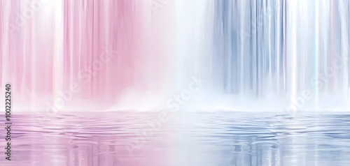 The force of a waterfall sending mist into the air, with rainbows visible in the spray