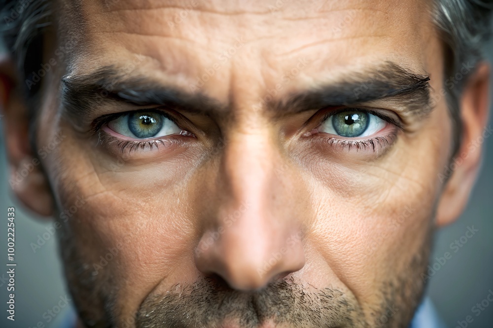 Close-up image of beautiful male gray eyes, eyebrows on a white background. Eye health, lenses, vision. Male beauty concept, skin care, hygiene, healthcare Close-up image of beautiful male gray eyes, eyebrows on a white background. Eye health, lenses, vision. Male beauty concept, skin care, hygiene, healthcare
