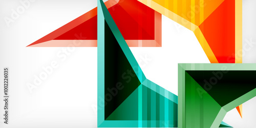 Free Download Arrows with 3d effect abstract background. Triangles on light grey backdrop - GFXLoad