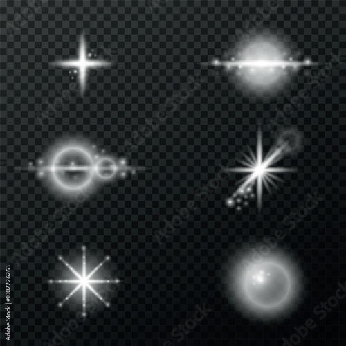 Light effect set on transparent background