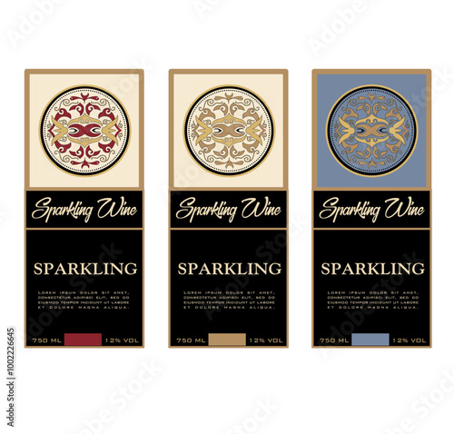 WINE LABEL ITALIAN FOOD AND DRINKS DECORATIVE STICKER FOR AMARONE, PROSECCO, CHIANTI, VALPOLICELLA,PRIMITIVE AND SPARKLING WINE