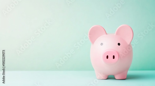 Piggy bank on pastel background representing savings and financial planning.