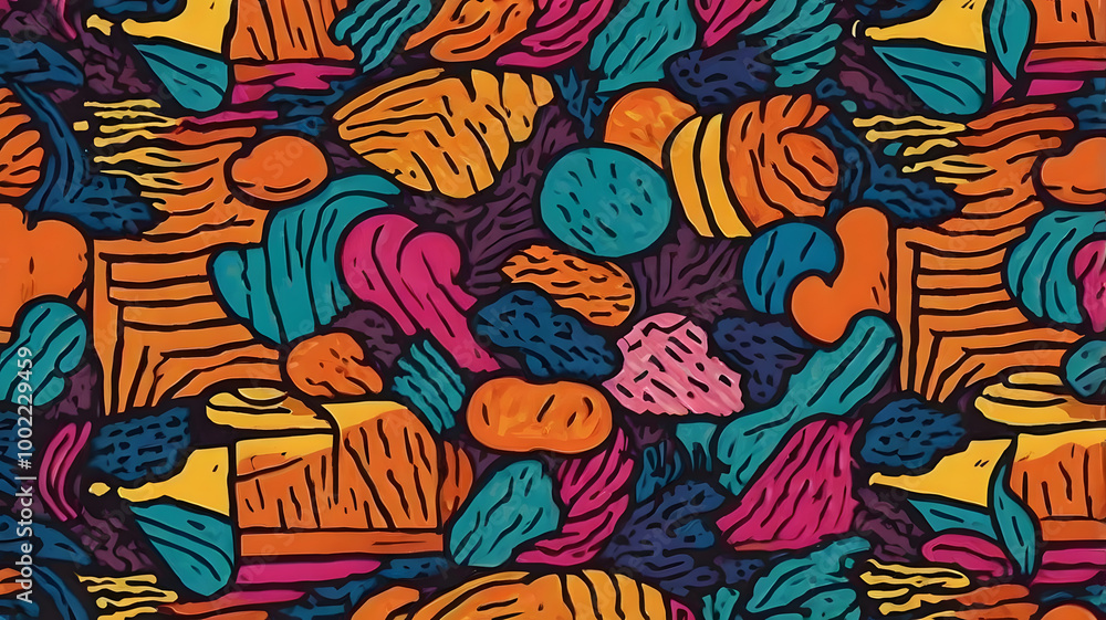 seamless pattern with fishes, ai generated seamless pattern with fishes, ai generated