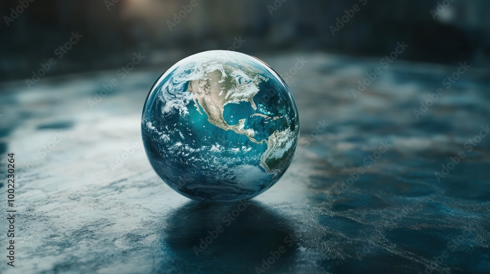 an Earth-shaped glass sphere made of transparency. an Earth-shaped glass sphere made of transparency.
